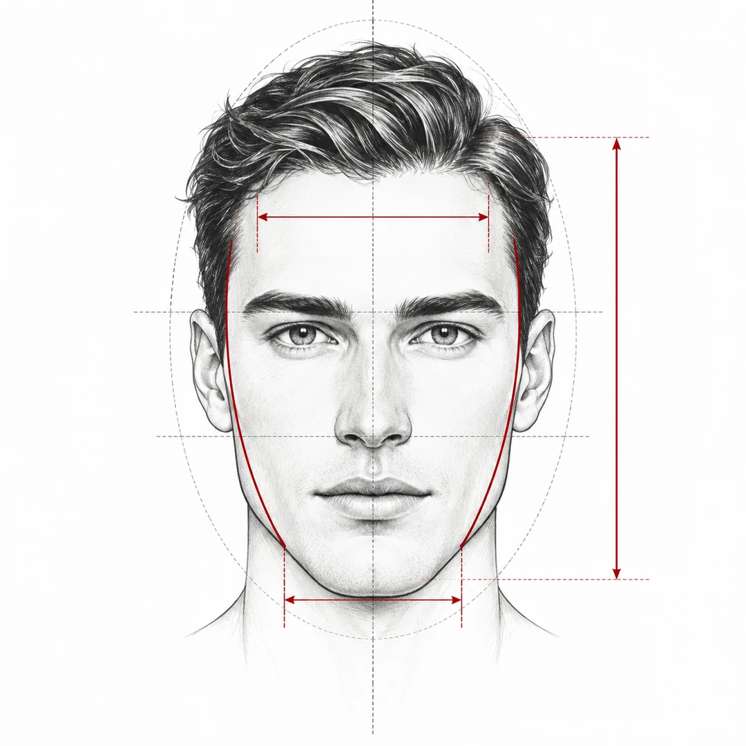 Infografía: cómo identificar un rostro ovalado según sus proporciones faciales